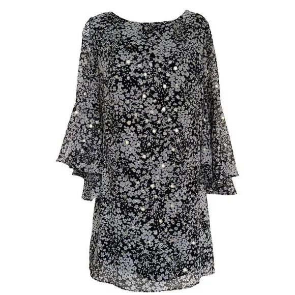 sachin and babi light blue dress Chiffon Dress with Sequins